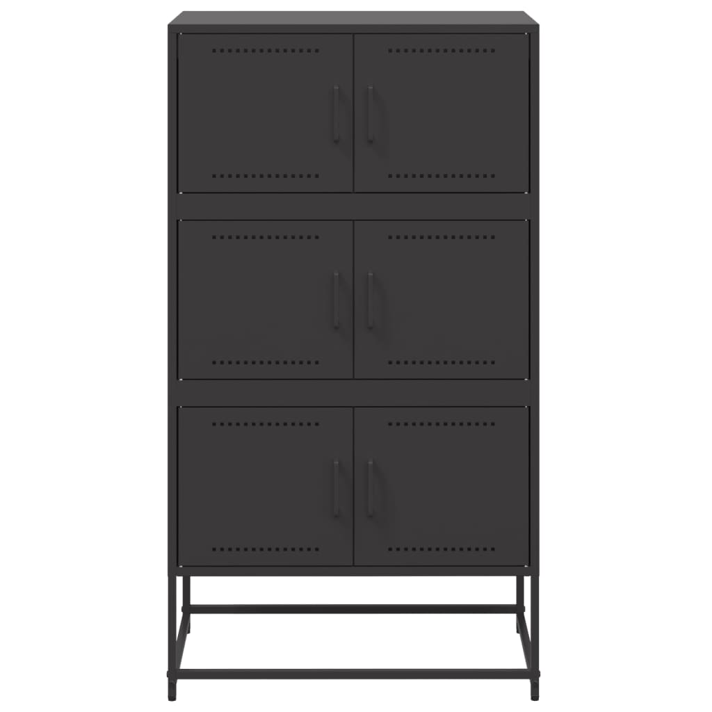 Sideboard Steel Cabinet 68.5x38.5x123.5cm Industrial Storage Cupboard black pink