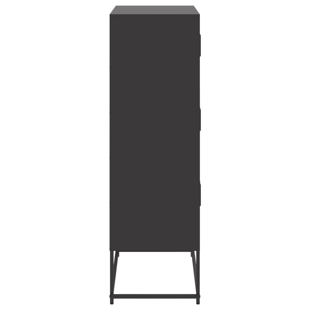 Sideboard Steel Cabinet 68.5x38.5x123.5cm Industrial Storage Cupboard black pink