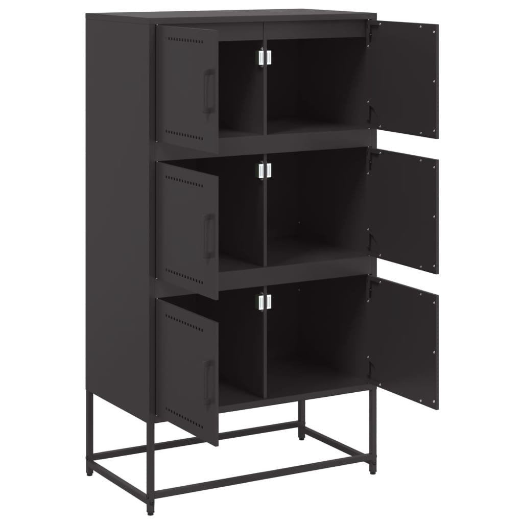 Sideboard Steel Cabinet 68.5X38.5X123.5Cm Industrial Storage Cupboard Black Pink