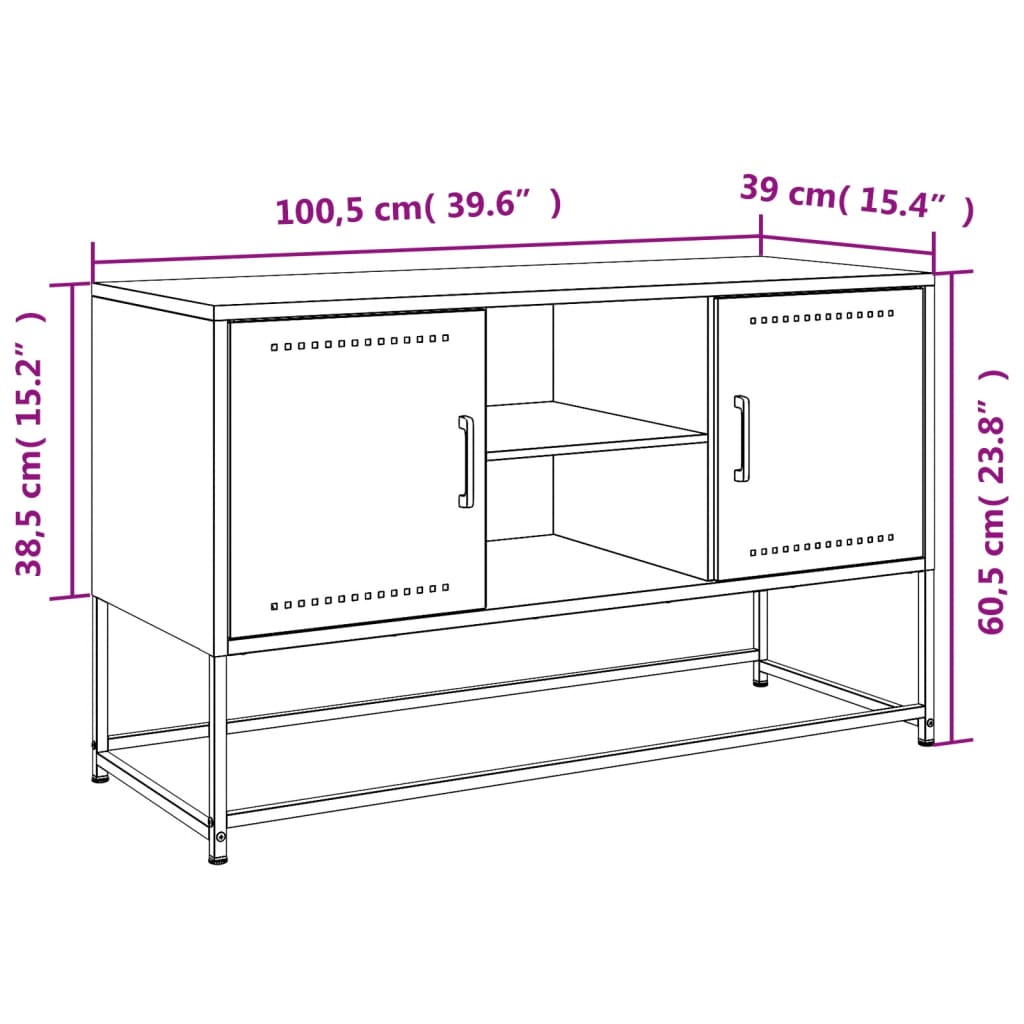 Highboard 36X39X107 Cm Steel