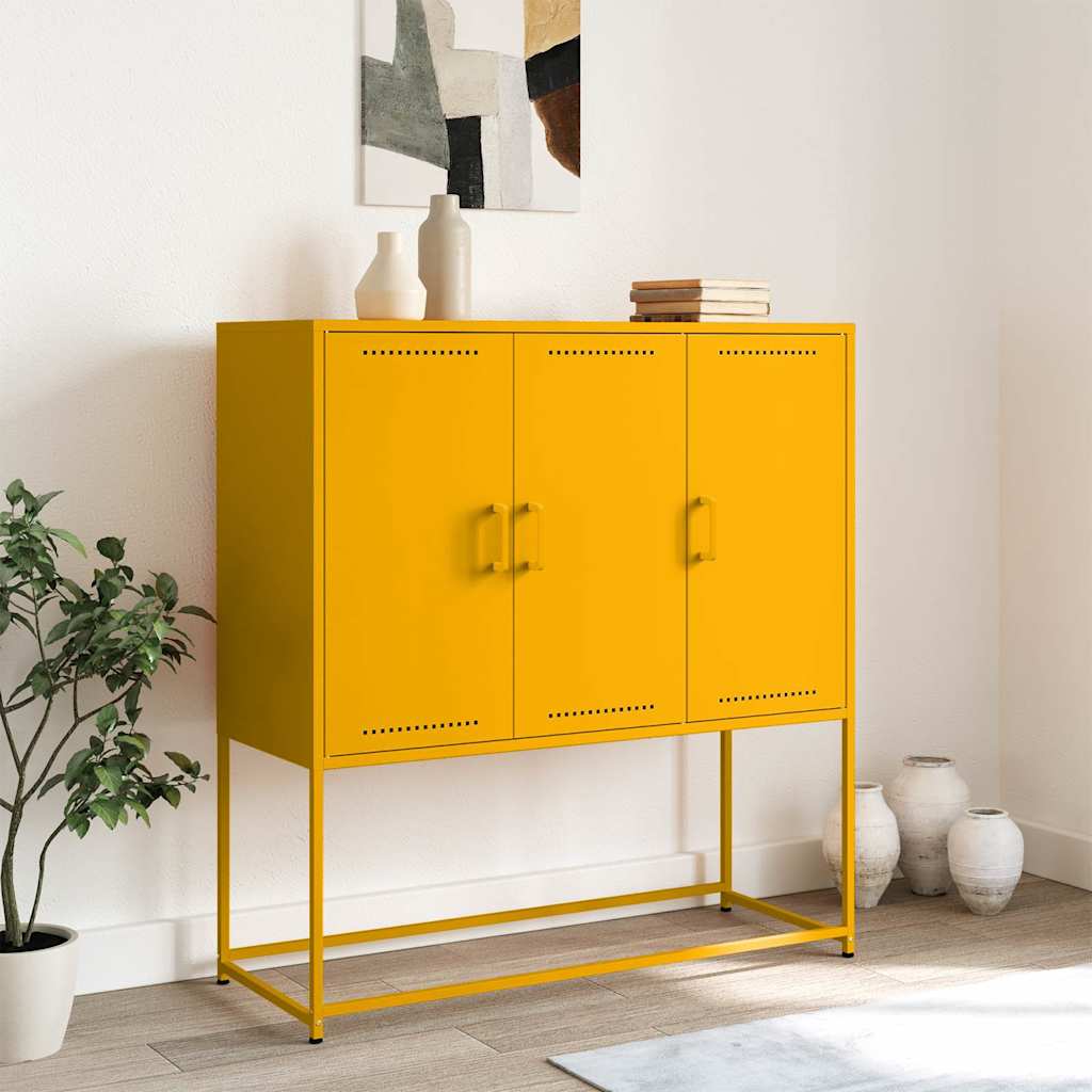 Highboard Mustard 100.5X39X107 Cm Steel