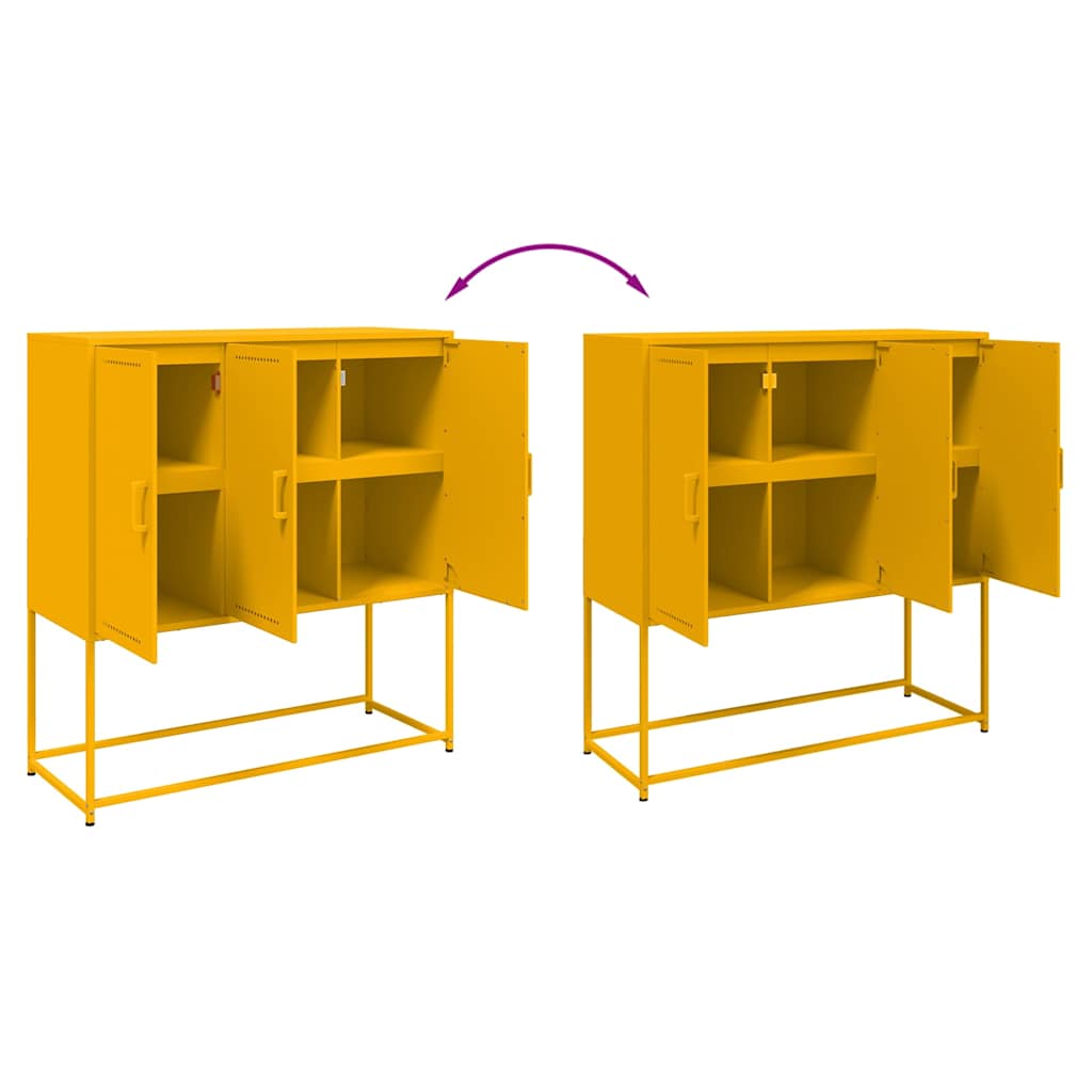 Highboard Mustard 100.5X39X107 Cm Steel