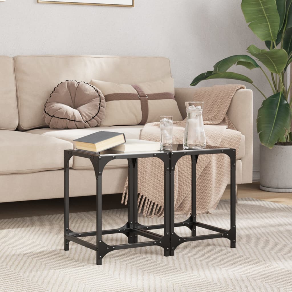 Coffee Tables With Top 2 Pcs Steel