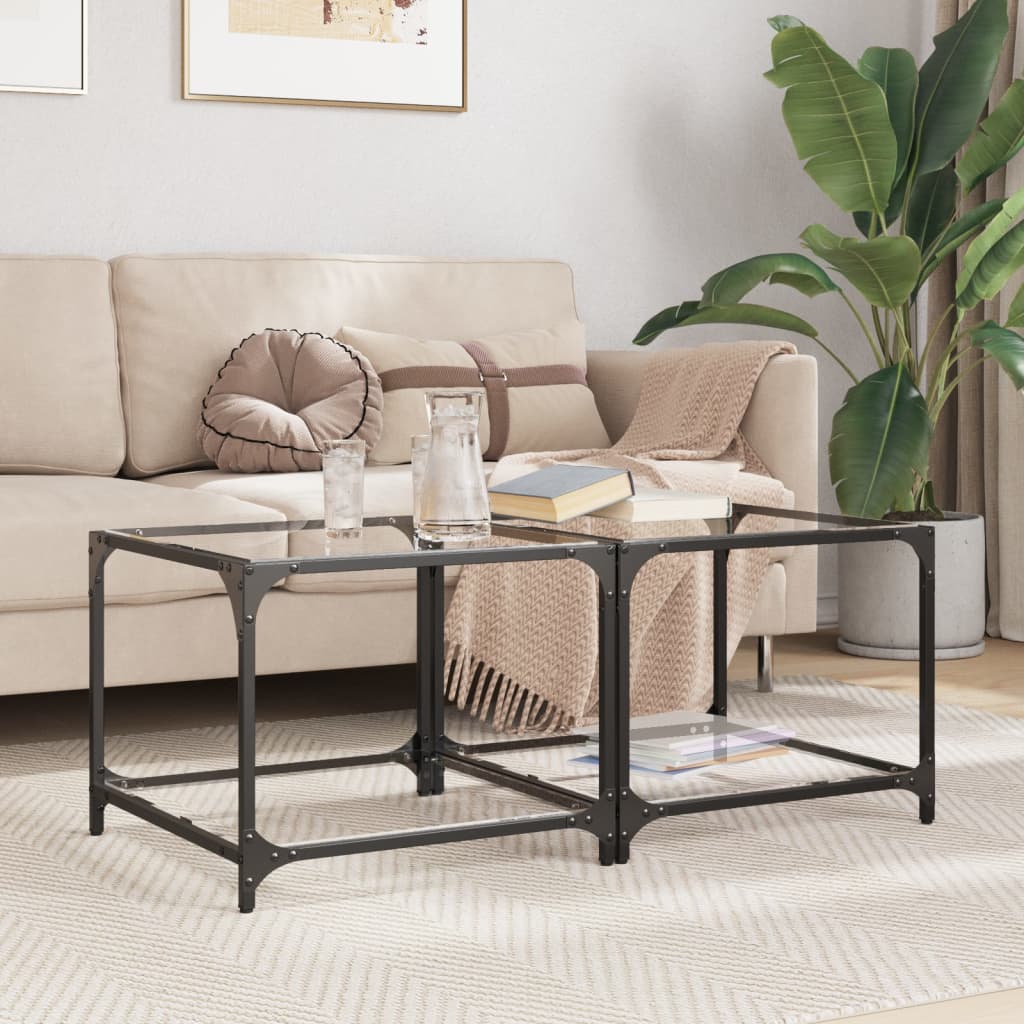 Coffee Tables With Top 2 Pcs Steel