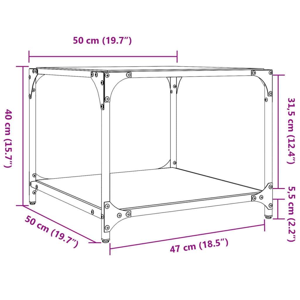 Coffee Tables With Top 2 Pcs Steel