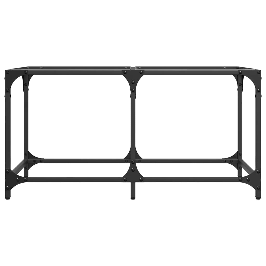 Coffee Table Industrial Steel Top Metal Frame Living Room Furniture black glass