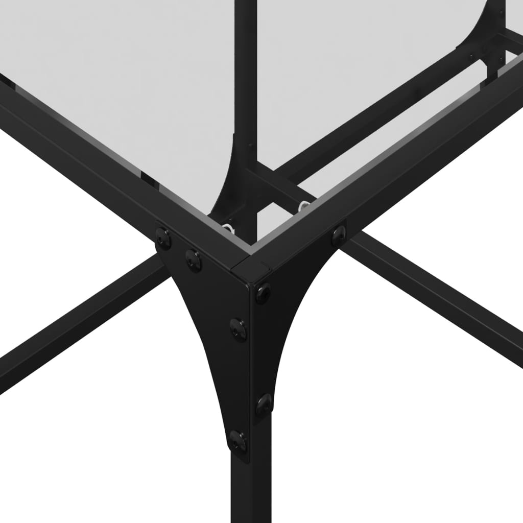 Coffee Table Industrial Steel Top Metal Frame Living Room Furniture black glass