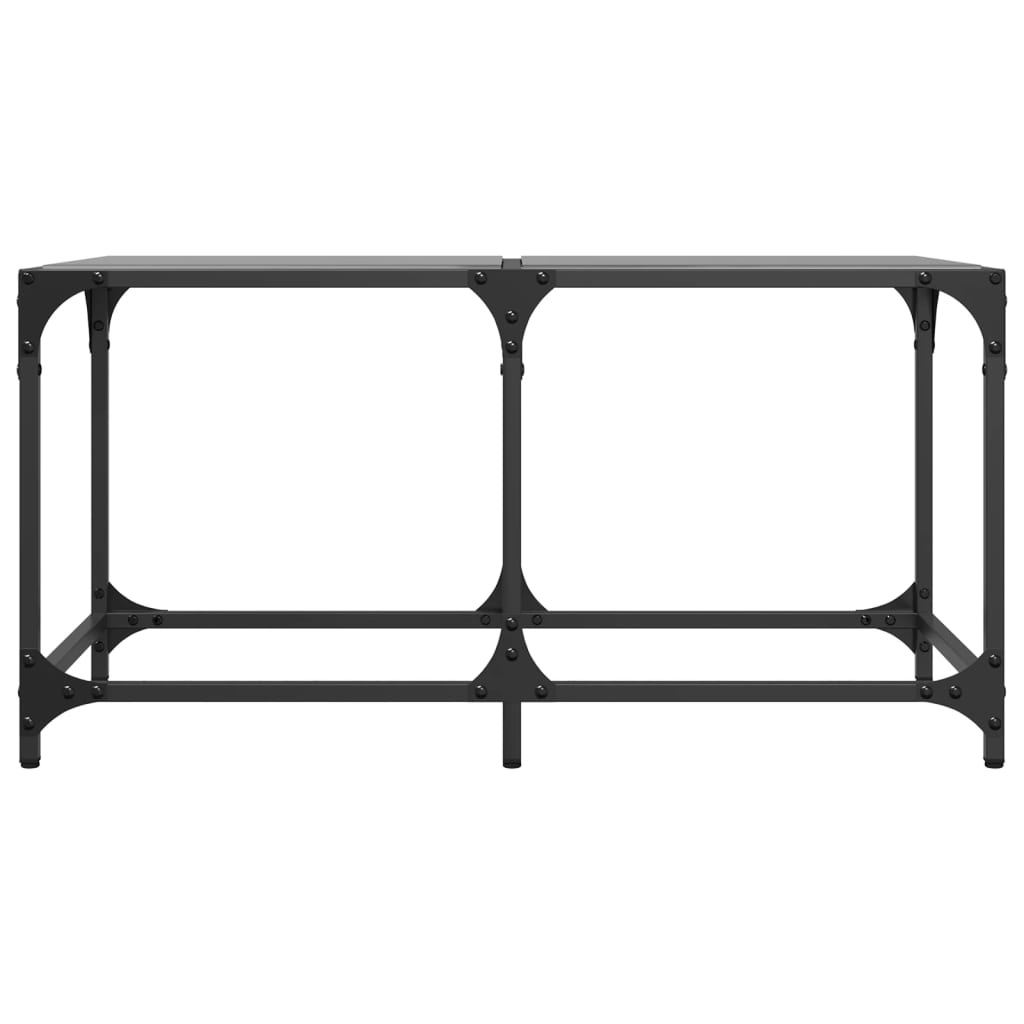 Coffee Table Industrial Steel Top Metal Frame Living Room Furniture black glass