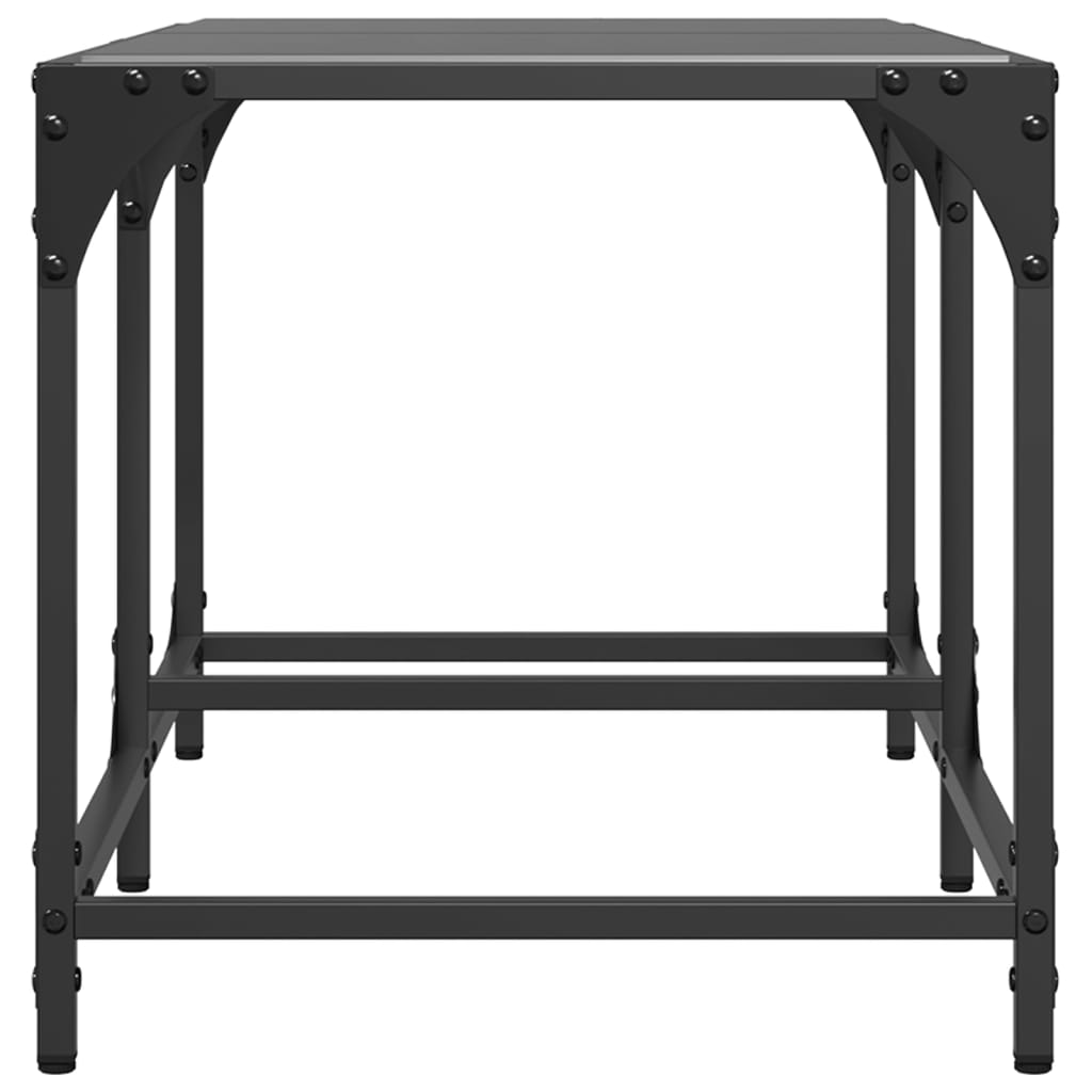 Coffee Table Industrial Steel Top Metal Frame Living Room Furniture black glass