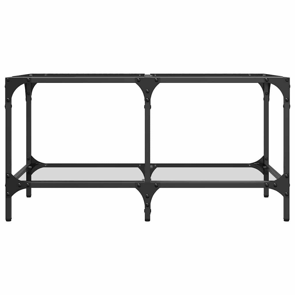 Coffee Table Top Steel Transparent Glass Black Glass Living Room Table