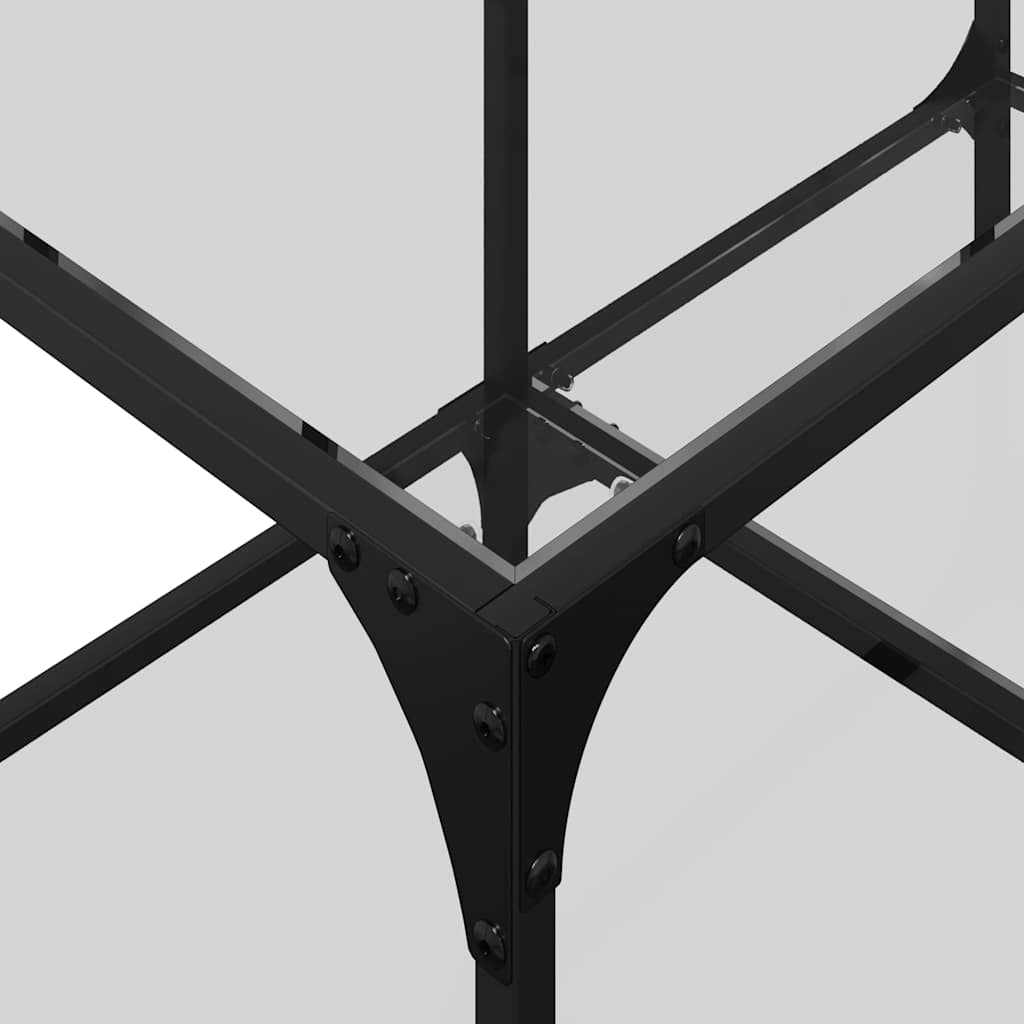 Coffee Table Top Steel Transparent Glass Black Glass Living Room Table