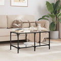 Coffee Table Top Steel transparent glass black glass Engineered wood 78.5 cm