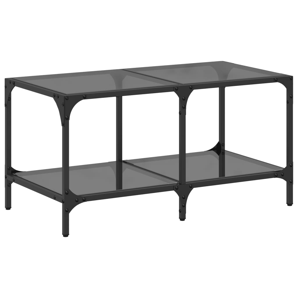 Coffee Table Top Steel transparent glass black glass Engineered wood 78.5 cm