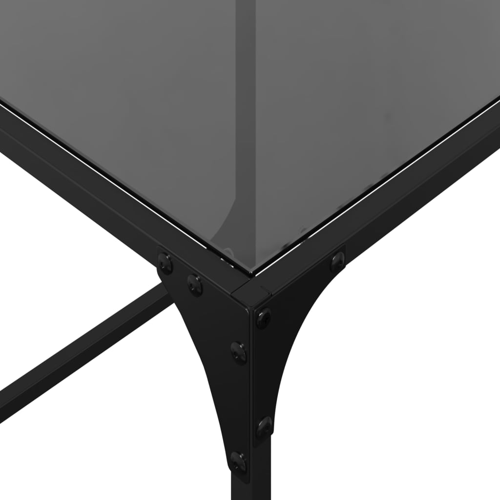 Nesting Coffee Tables 2 Pcs With Glass Top Steel