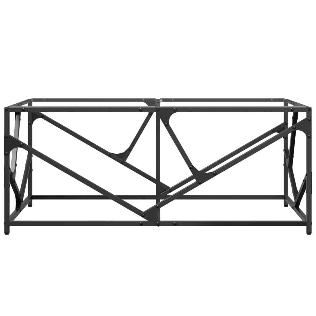 Coffee Table With Glass Top 98.5X50X41 Cm Steel