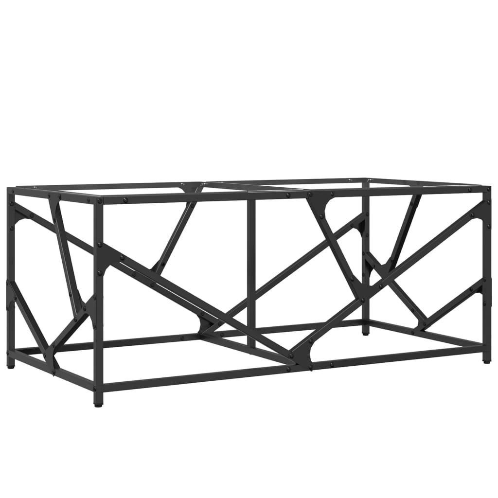 Coffee Table With Glass Top 98.5X50X41 Cm Steel