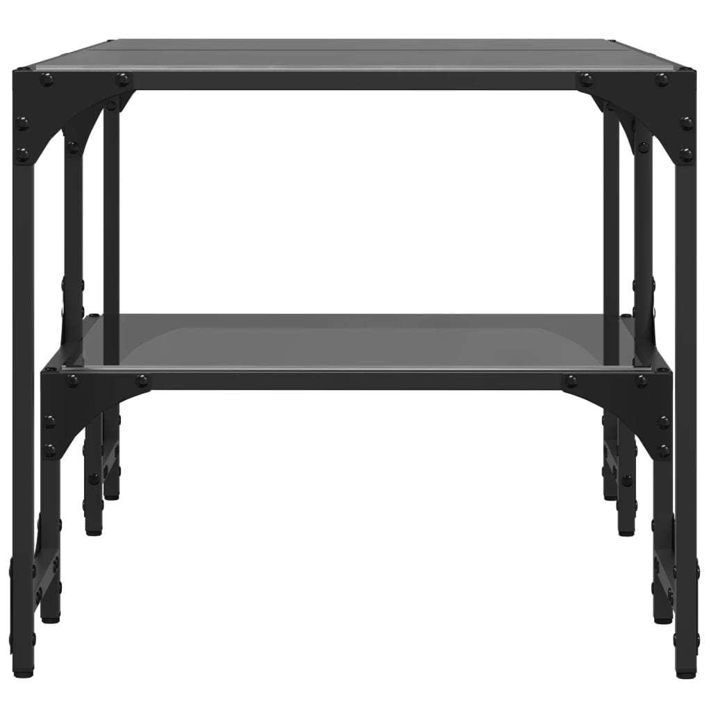 Coffee Table With Glass Top 98.5X50X45 Cm Steel