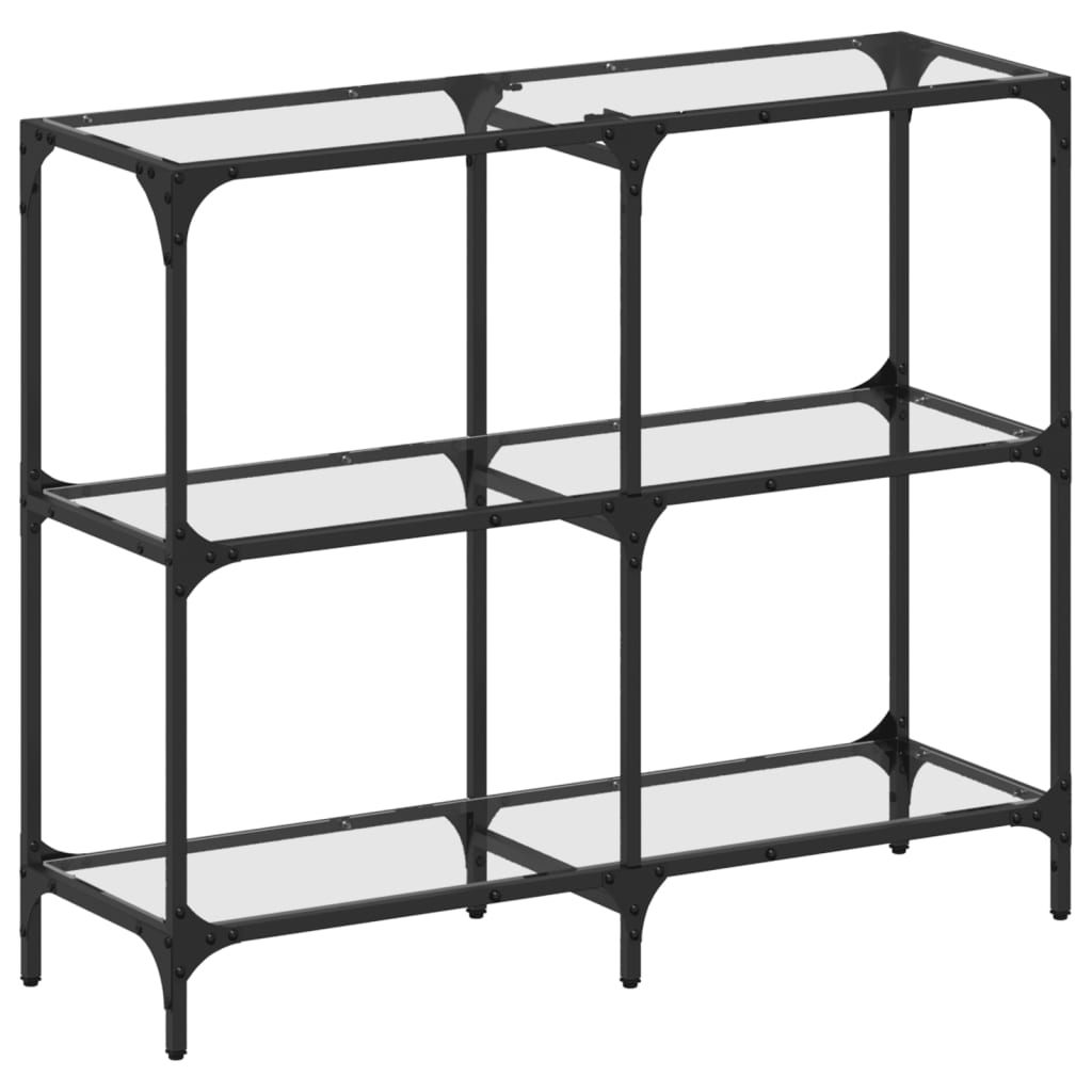 Console Table With Glass Top Steel