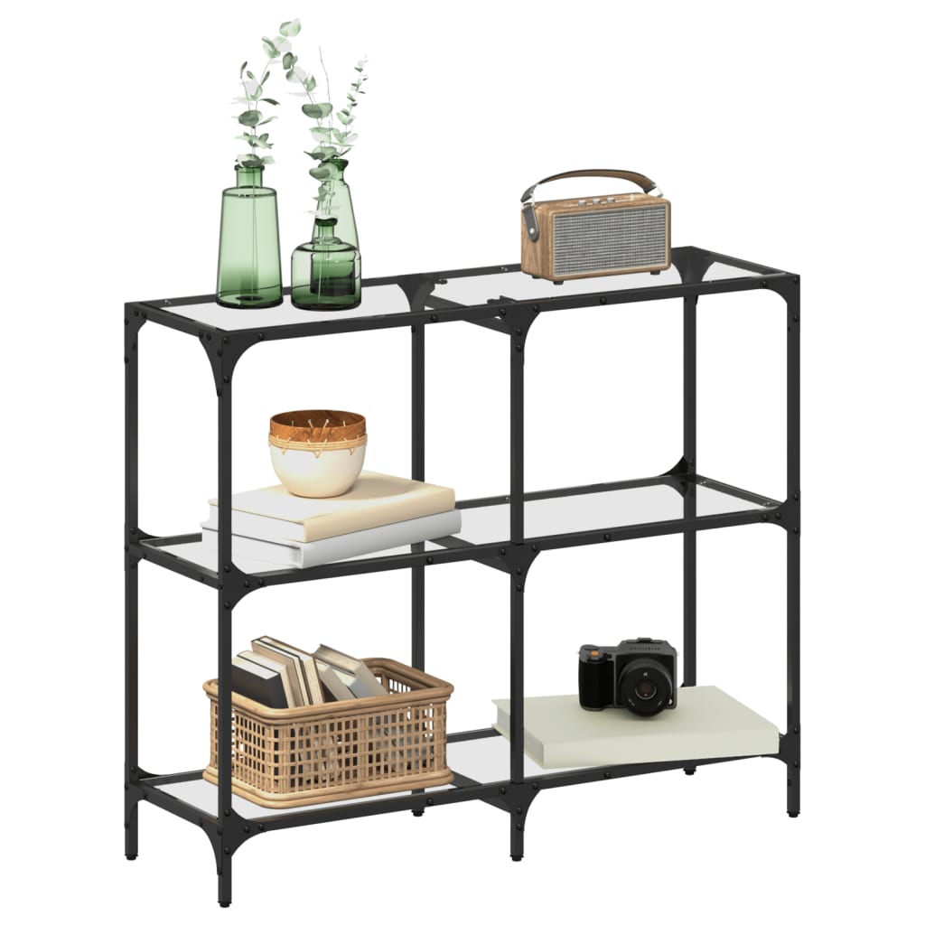Console Table With Glass Top Steel