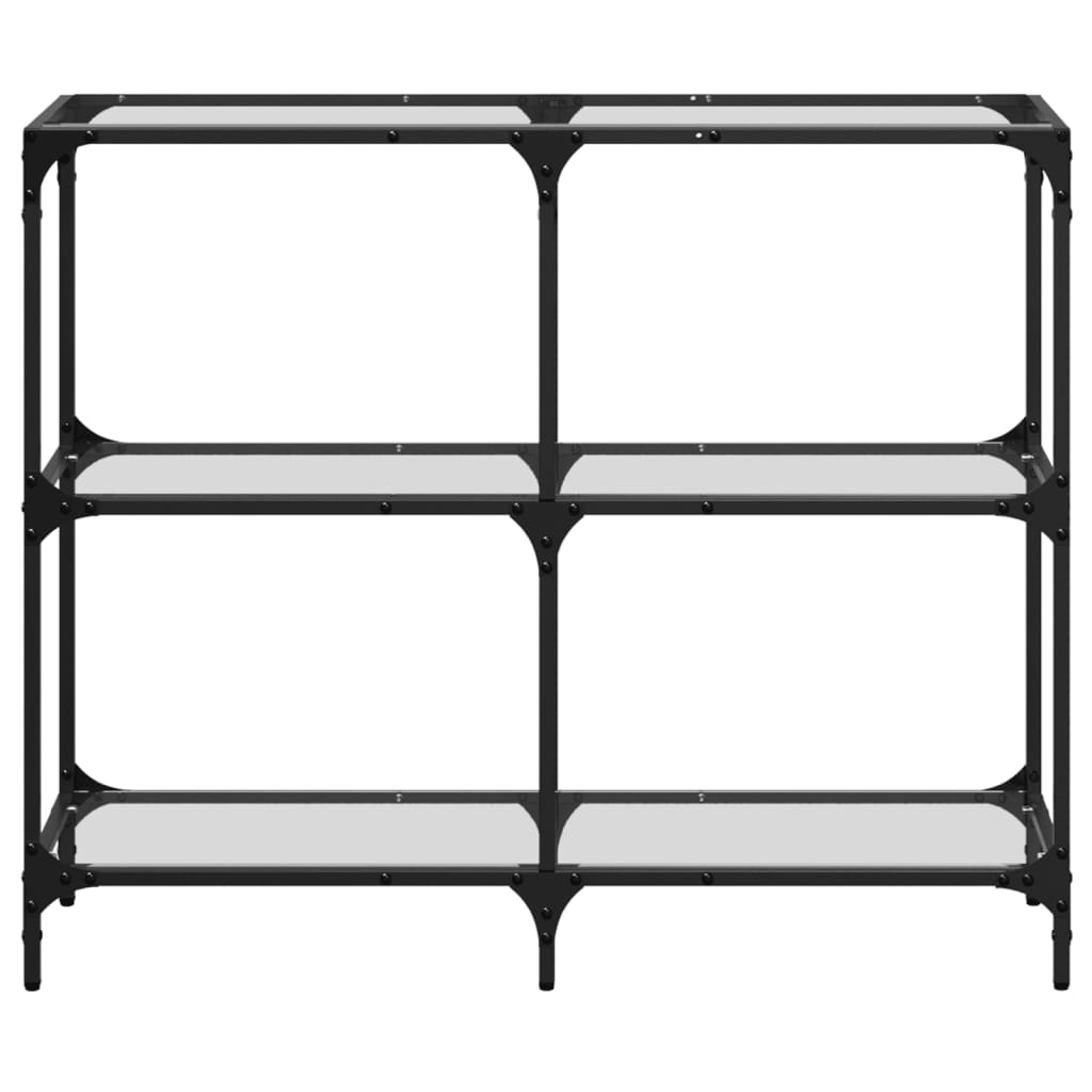 Console Table With Glass Top Steel