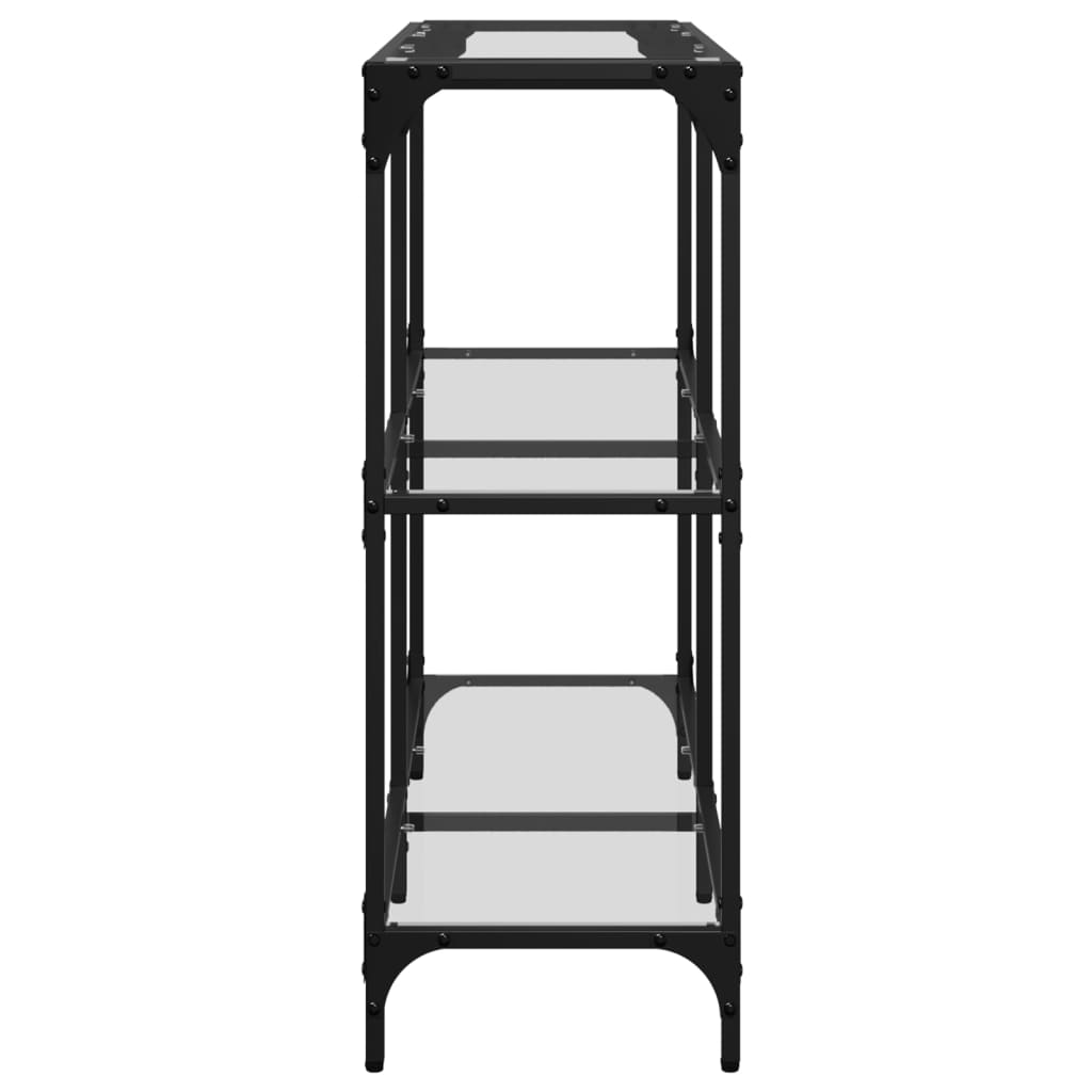 Console Table With Glass Top Steel
