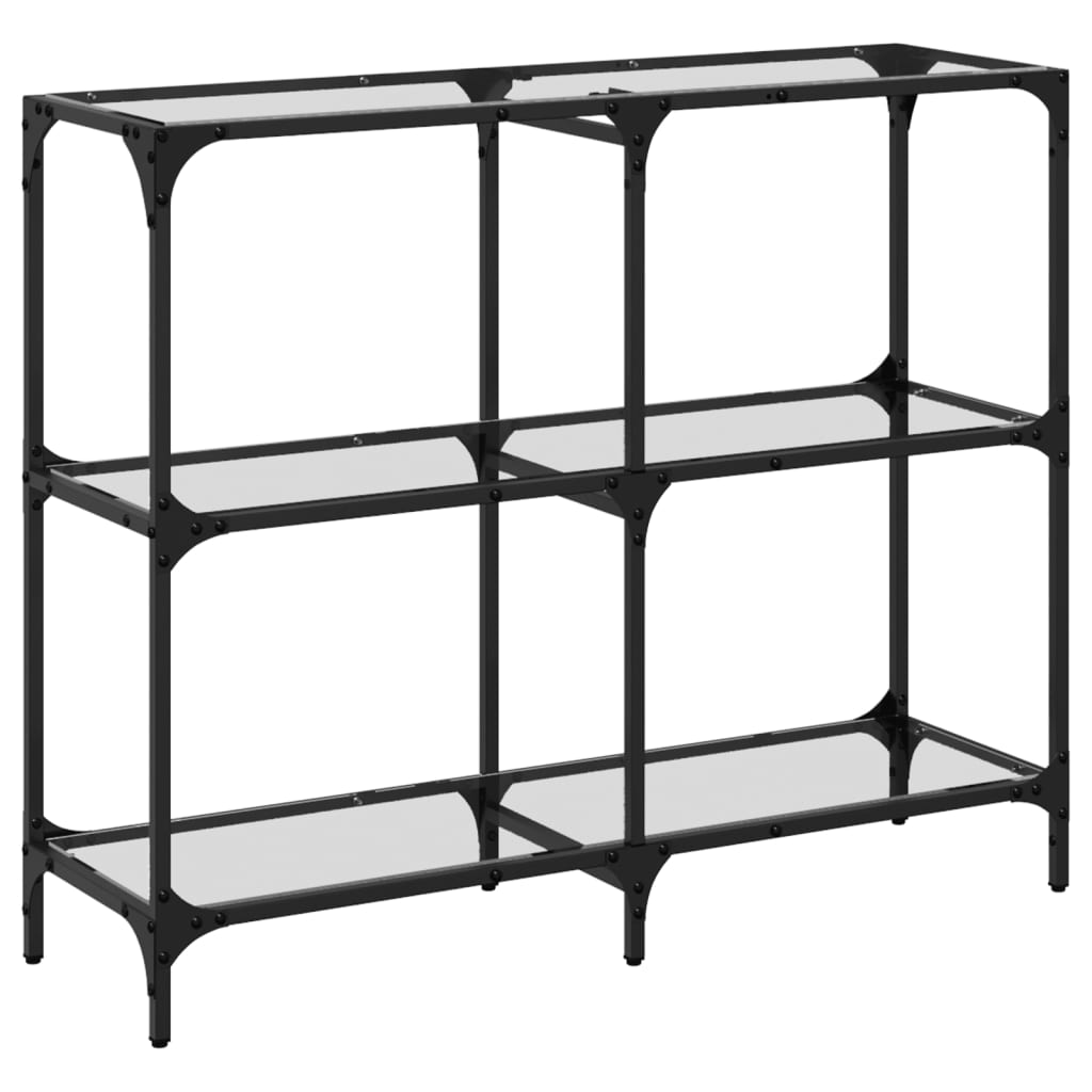 Console Table With Glass Top Steel