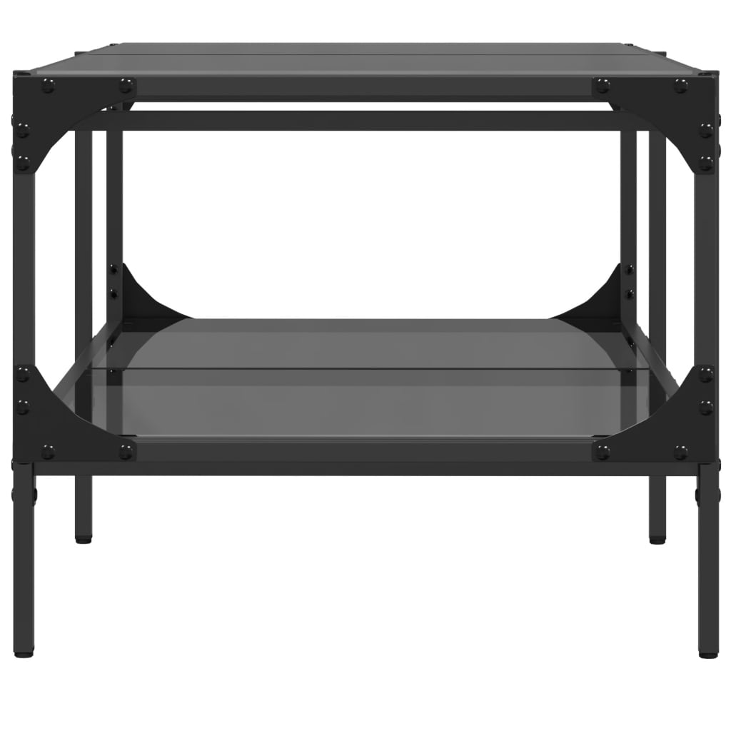 Coffee Table With Glass Top 98.5X50X45 Cm Steel