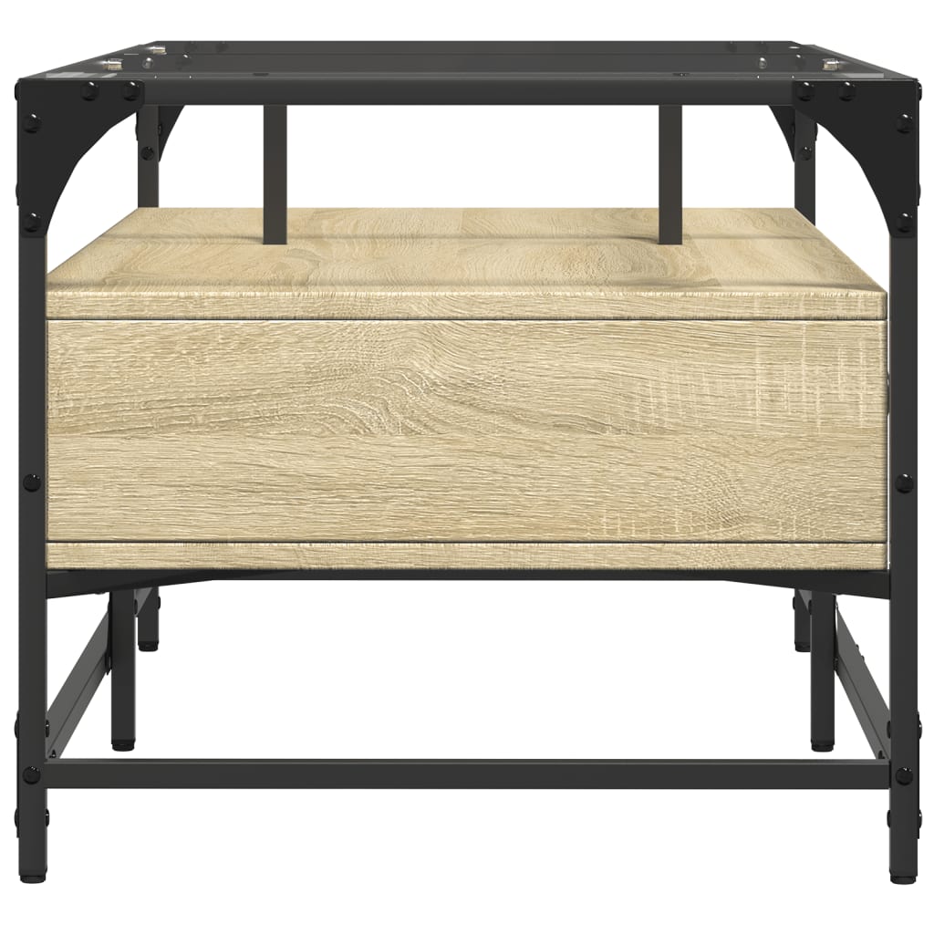Coffee Table With Glass Top 98.5X50X45 Cm Steel