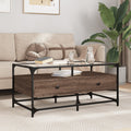 Coffee Table With Glass Top 98.5X50X45 Cm Steel