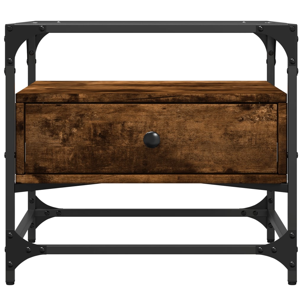 Coffee Table With Glass Top 50X50X45 Cm Steel