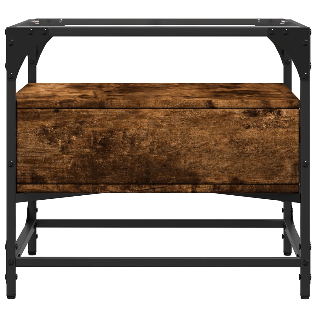 Coffee Table With Glass Top 50X50X45 Cm Steel