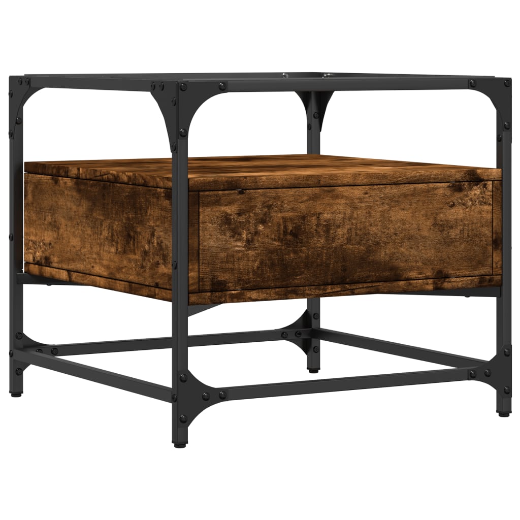 Coffee Table With Glass Top 50X50X45 Cm Steel