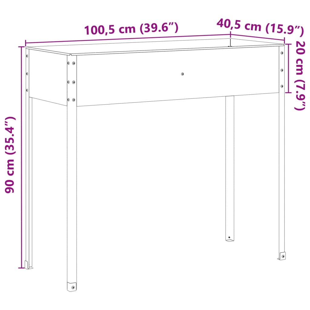 Garden Planter 100.5X40.5X90 Cm Weathering Steel