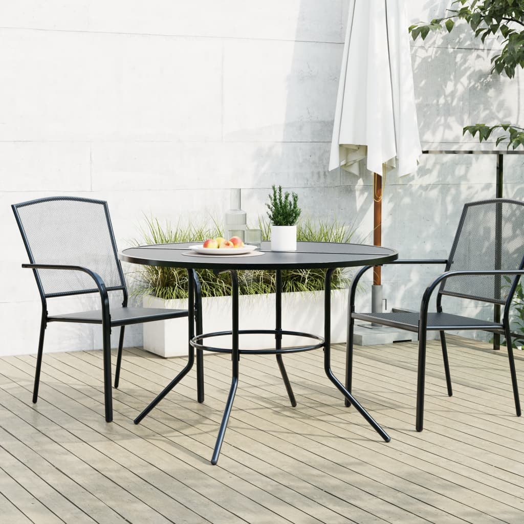 Patio Table Round Anthracite Ø Powder-Coated Steel
