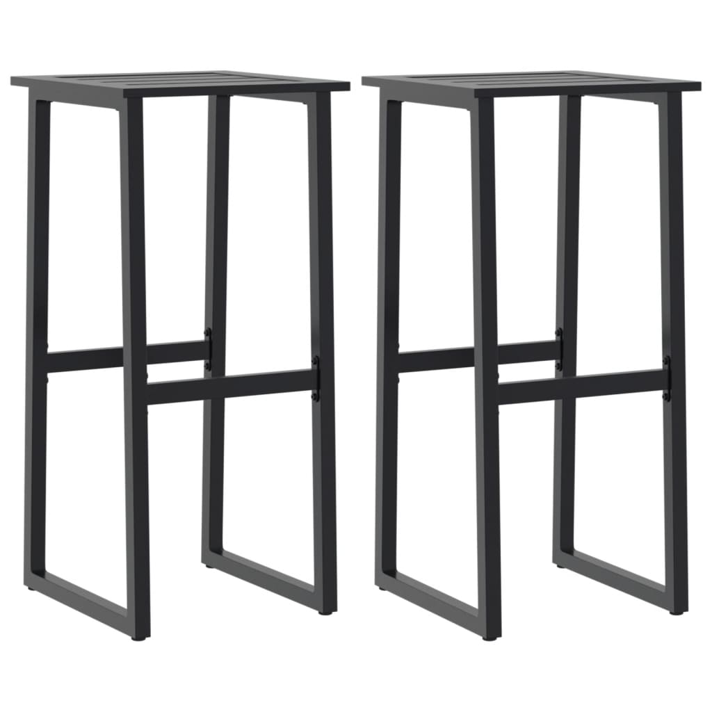 Outdoor Chair 4 Piece Bar Stools Black Powder Coated Steel Kitchen Breakfast Cha