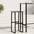Outdoor Chair 4 Piece Bar Stools Black Powder Coated Steel Kitchen Breakfast Cha