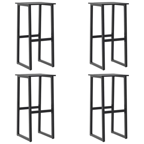 Bar Stools 4 Pcs Black 38X38X80 Cm Powder-Coated Steel