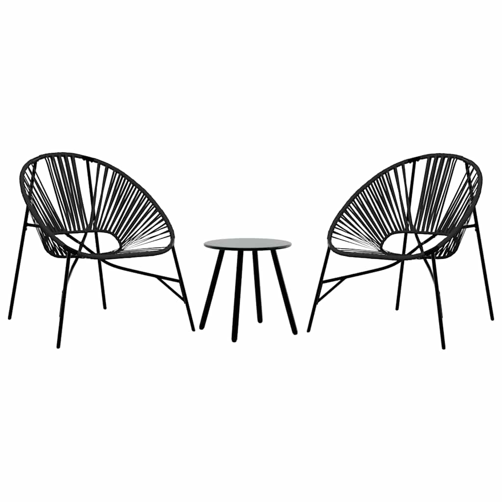Garden Chair Set 3 Pcs Poly Rattan