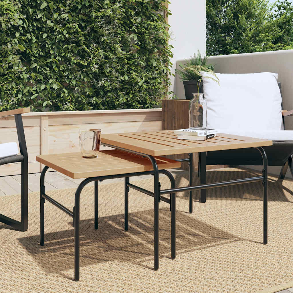 Garden Nest Of Coffee Tables 2 Pcs Brown And Black Steel