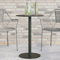 Garden Table Round Black Steel