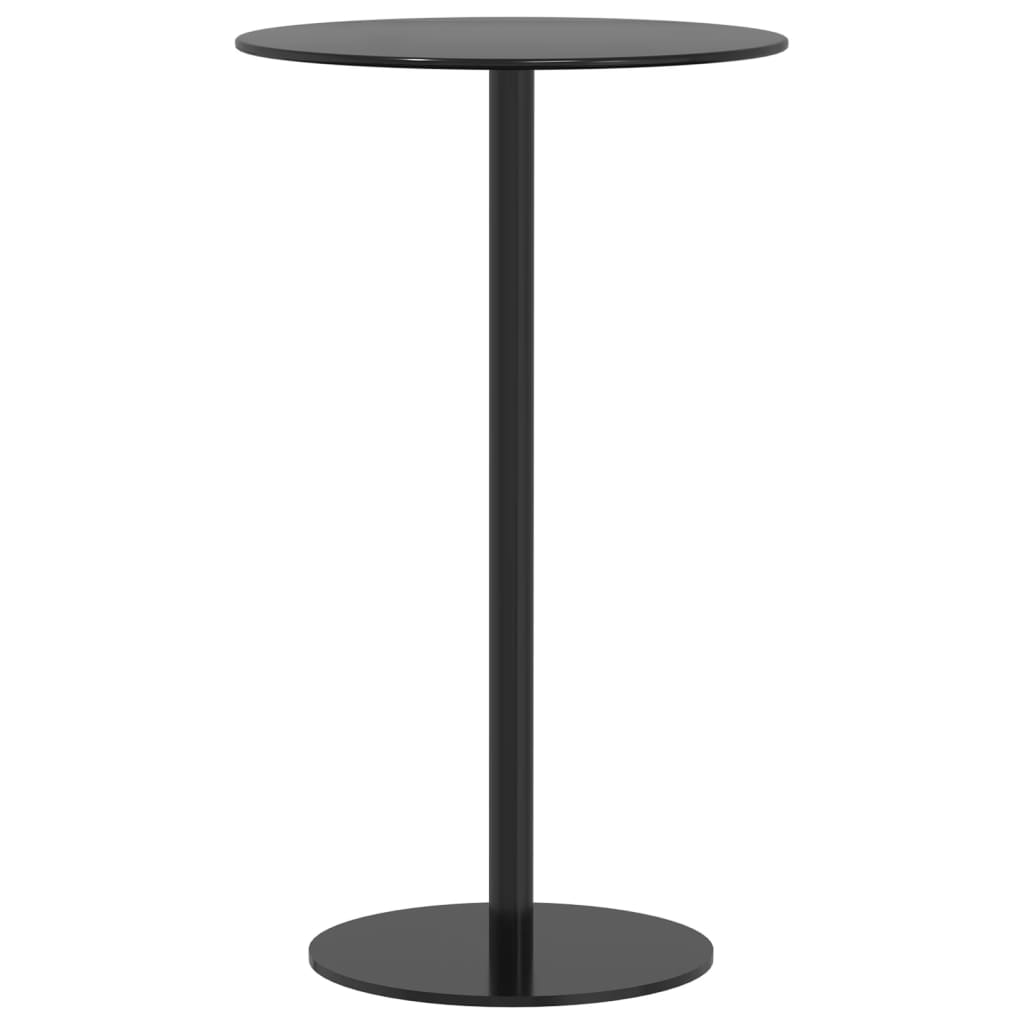 Garden Table Round Black Steel