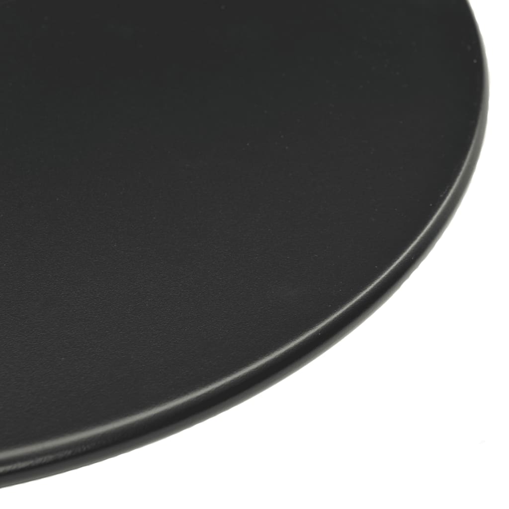 Garden Table Round Black Steel
