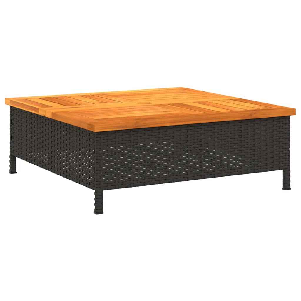 Outdoor Table Garden 70X70X25 Cm Rattan Acacia Wood grey black beige PE rattan 7