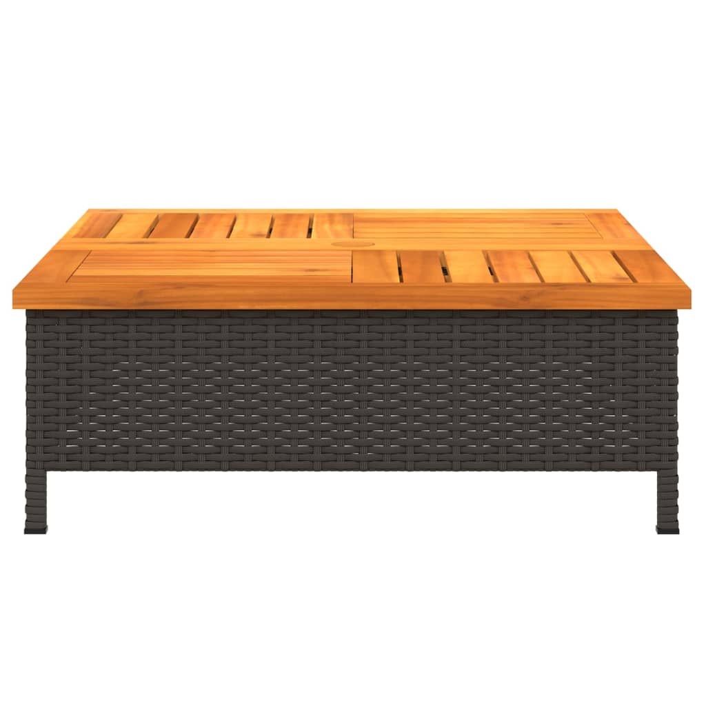 Outdoor Table Garden 70X70X25 Cm Rattan Acacia Wood grey black beige PE rattan 7