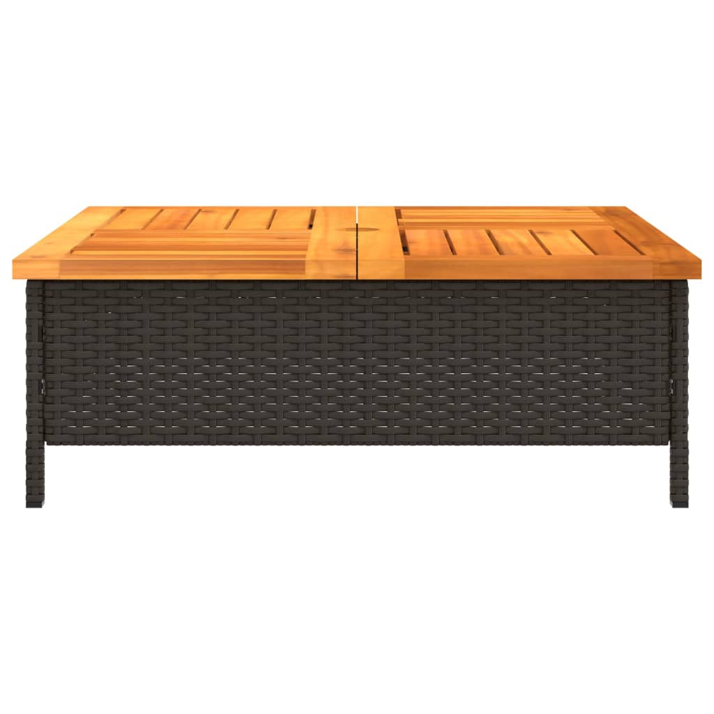Outdoor Table Garden 70X70X25 Cm Rattan Acacia Wood grey black beige PE rattan 7