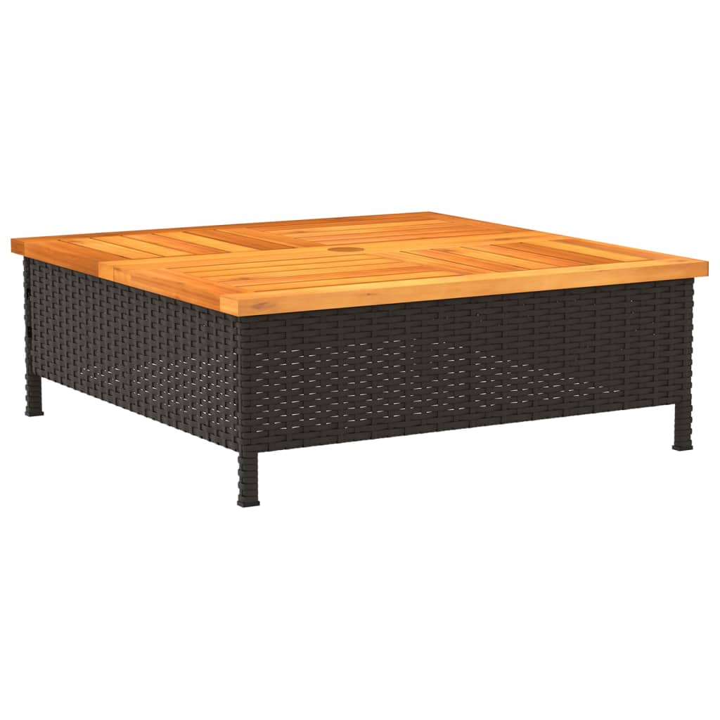 Outdoor Table Garden 70X70X25 Cm Rattan Acacia Wood grey black beige PE rattan 7