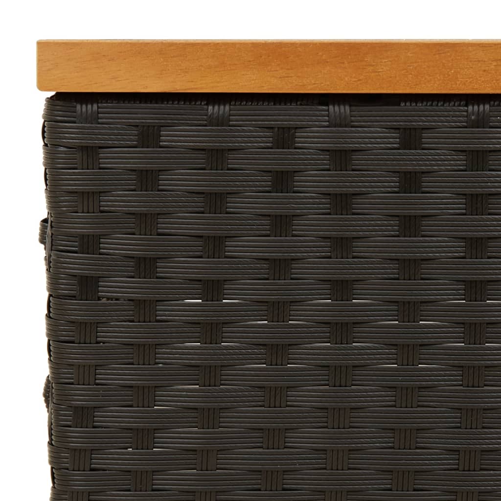 Outdoor Table Garden 70X70X25 Cm Rattan Acacia Wood grey black beige PE rattan 7