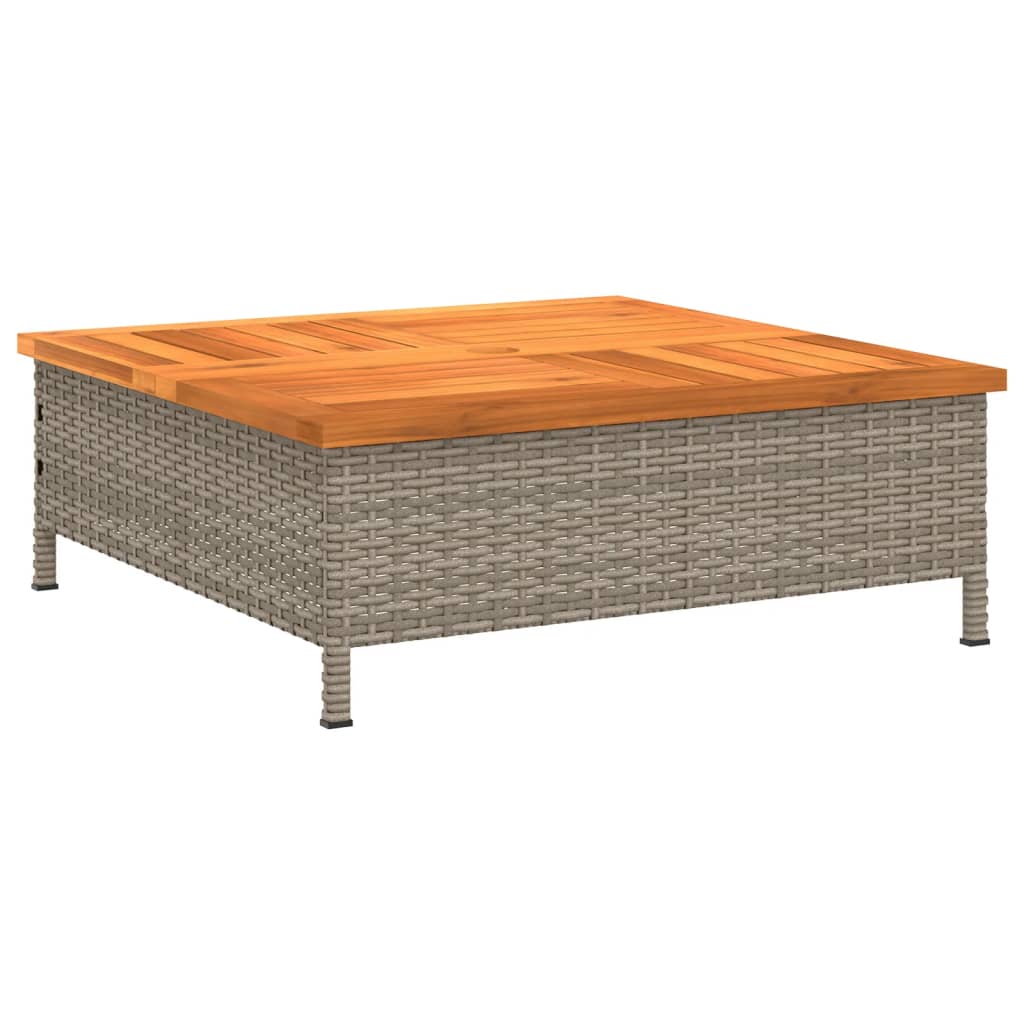 Outdoor Table Garden 70X70X25 Cm Rattan Acacia Wood Grey Black Beige PE Rattan 7