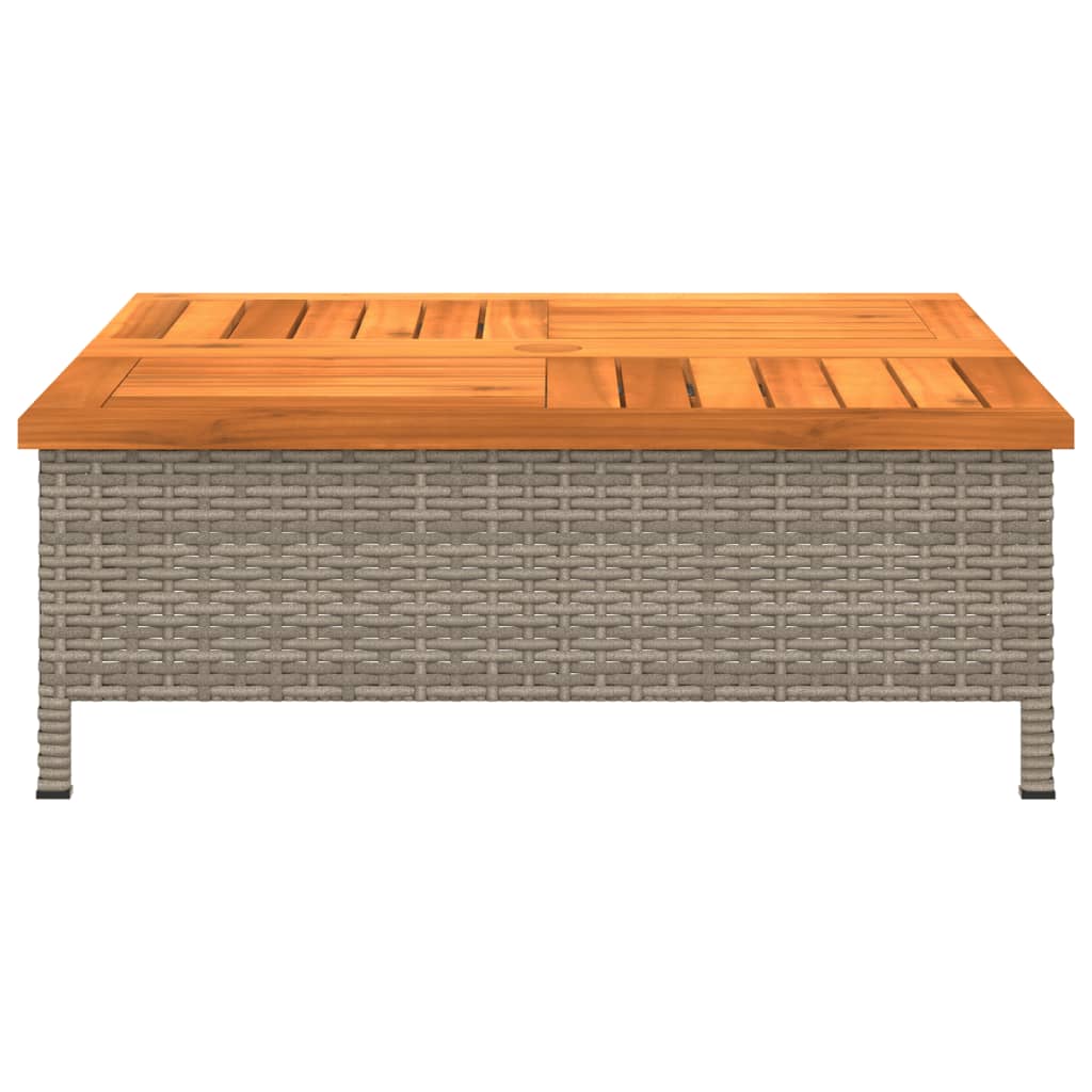 Outdoor Table Garden 70X70X25 Cm Rattan Acacia Wood Grey Black Beige PE Rattan 7