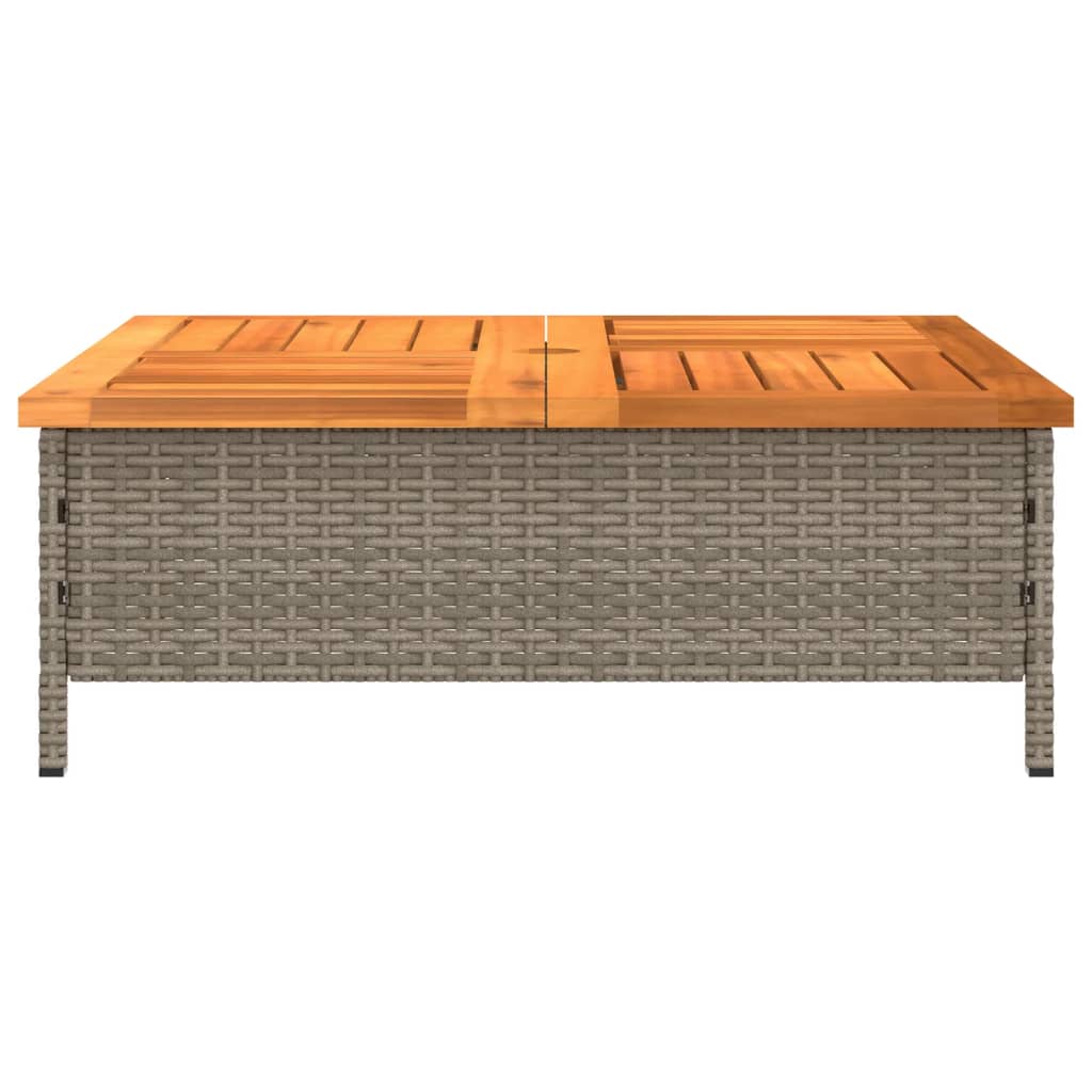 Outdoor Table Garden 70X70X25 Cm Rattan Acacia Wood grey black beige PE rattan 7